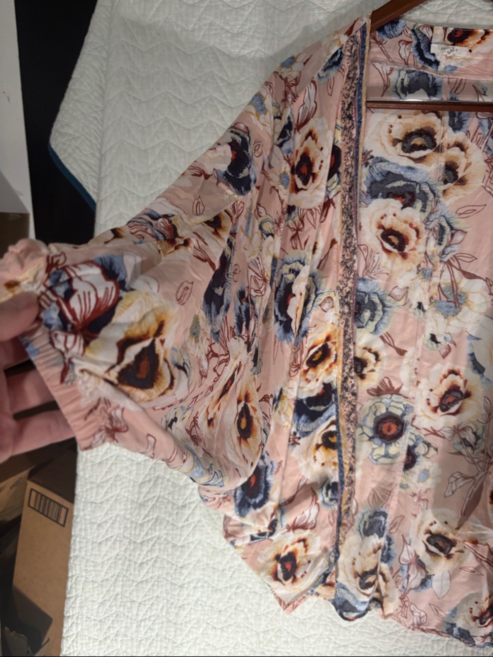 Maurices Blush Pink Floral Open Kimono - Picture 8 of 9